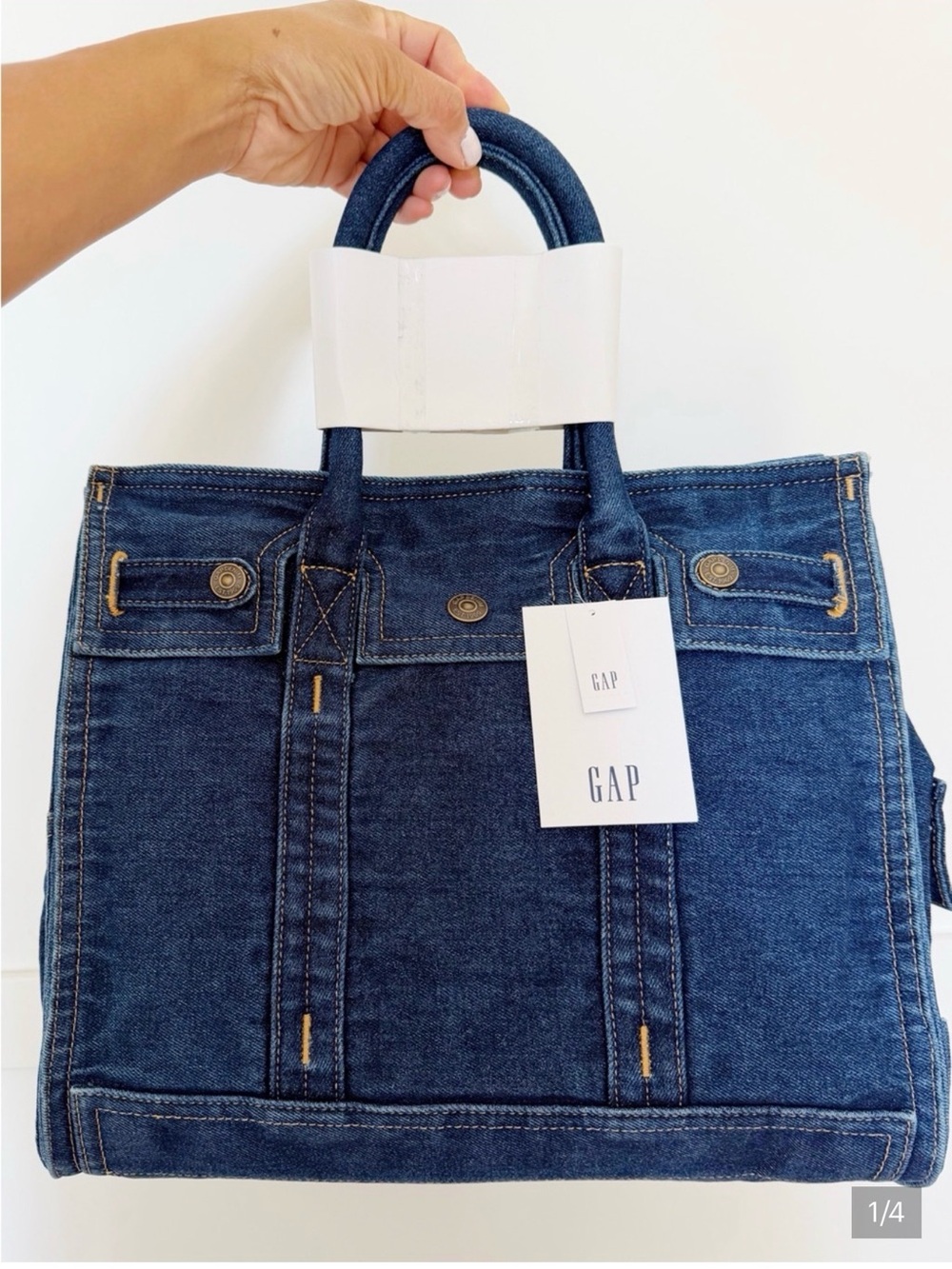 GAP Denim Tote Bag in Dark Blue